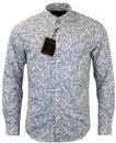 Jagie MERC Retro Mod 60s Fine Paisley Print Shirt
