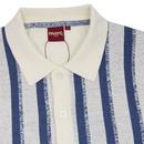 Wilmot MERC Retro Mod Stripe Knit Polo Shirt CREAM