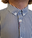 'Caine' MERC Mens Retro Sixties Striped Mod Shirt
