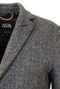 NATIVE YOUTH Retro Mod Wool Herringbone Overcoat