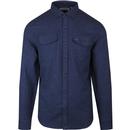 ORIGINAL PENGUIN 60s Mod Flannel Jaspe Shirt BLUE