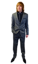 PETER WERTH Mens Mod Suit with Retro Piping Trim