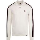PRETTY GREEN L/S Zip Neck Knitted Mod Polo STONE 