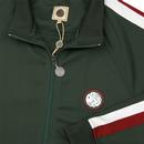 PRETTY GREEN Contrast Sleeve Panel Track Top GREEN