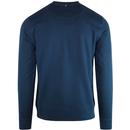 PRETTY GREEN Retro Chest Stripe Sweatshirt (Blue)