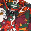 PRETTY GREEN 60s Mod Bold Floral Print Shirt (O)