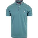PRETTY GREEN Paisley Collar Mod Polo Shirt (Blue)