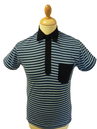 Mavers Mens Retro Sixties Stripe Mod Polo Shirt B