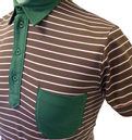 Mavers Mens Retro Sixties Stripe Mod Polo Shirt K