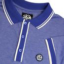 SKA & SOUL Twin Tipped Mod Pique Polo Shirt BLUE 