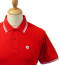 Stomp Mens Retro Indie Mod Tipped Pique Polo Top R