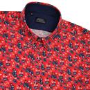 Ground TOOTAL Floral Print Button Down Shirt Red