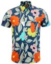 TUKTUK Retro Mod Vibrant Big Floral Print Shirt