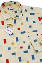 TUKTUK Retro 70s Mens Mondrian Colour Block Shirt