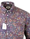 TUKTUK Retro Mod Floral Paisley Button Down Shirt