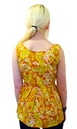 Peplum TULLE Retro 60s Floral Mod Sleeveless Top