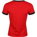 WRANGLER Women's Retro 70s Logo Ringer T-shirt RED