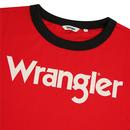 WRANGLER Women's Retro 70s Logo Ringer T-shirt RED