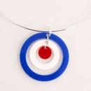 Ada Binks for Madcap England 60s Mod Concentric Circles Choker Necklace in Red/White/Blue
