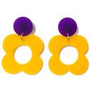 Ada Binks for Madcap England 60s Mod Daisy Flower Cut Out Earrings in Yellow 