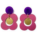 Ada Binks for Madcap England 60s Mod Daisy Dangle Drop Earrings in Purple