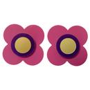 Ada Binks for Madcap England 1960s Mod Flower Stud Earrings in Purple