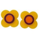 Ada Binks for Madcap England Retro 60s Mod Flower Stud Earrings in Yellow