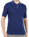 Aaron AFIELD Mens Retro 60s Knitted Crepe Polo N