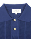 Aaron AFIELD Mens Retro 60s Knitted Crepe Polo N