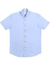 Santos AFIELD Retro Linen Penny Collar Shirt BLUE