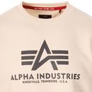 ALPHA INDUSTRIES Mens Logo Sweatshirt (Jet Stream)