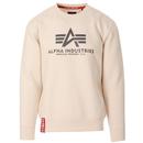 Alpha Industries Men's Retro Basic Logo Sweatshirt in Jet Stream White