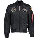 Alpha Industries MA-1 VF NASA Bomber Jacket in Black and Lilac  166107 212