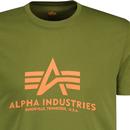 ALPHA INDUSTRIES Retro Logo Crew Tee (Moss Green)