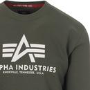 ALPHA INDUSTRIES Mens Logo Sweatshirt (Dark Olive)