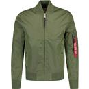 alpha industries mens ma1 tt 70s mod bomber jacket sage green