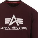 ALPHA INDUSTRIES Retro Crew Logo Sweatshirt MAROON
