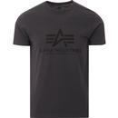 alpha industries mens logo tshirt grey black