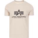 alpha industries mens logo print crew neck plain tshirt jet stream white