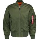 alpha industries mens original MA-1 zip bomber jacket sage green