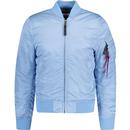 alpha industries mens zip bomber jacket light blue
