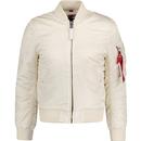 alpha industries mens zip bomber jacket off white