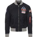 alpha industries mens ma1 lw mission to mars zip bomber jacket blue
