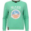 alpha industries womens mission to mars print crew neck sweatshirt mint green