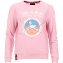 alpha industries womens mission to mars print crew neck sweatshirt pastel pink