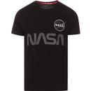 alpha industries mens nasa holographic logo print tshirt black