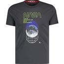 alpha industries mens retro NASA orbit print tshirt vintage grey