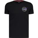 alpha industries mens space shuttle print crew neck tshirt black neon purple