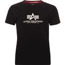 alpha industries womens logo print new basic tshirt black
