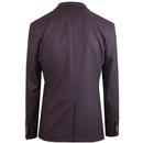 ANTIQUE ROGUE 60s Mod Hopsack Suit Jacket in Burgundy